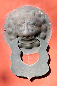 Ancient architecture doornail and door knocker