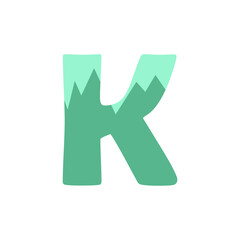 The letter K on a white background. Icon, button, graphic, illustration, web, symbol, graphic resources.