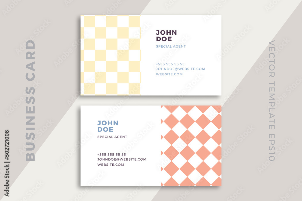 Aufkleber trendy abstract business card templates with artistic geometric pattern. modern corporate stationery