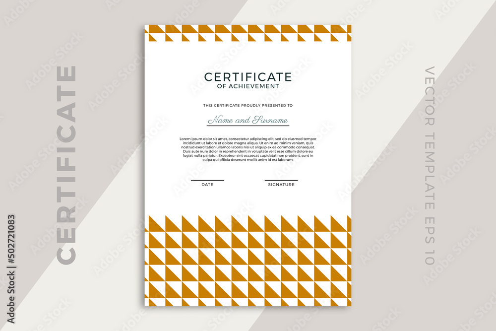 Aufkleber modern business diploma template for graduation or course completion with creative geometric pattern