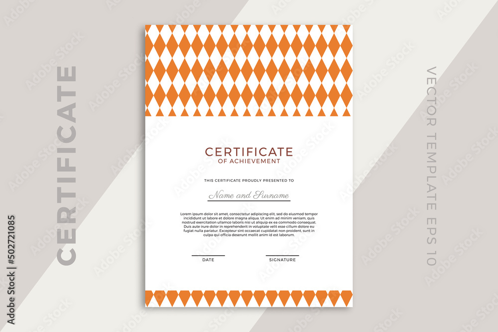 Aufkleber modern business diploma template for graduation or course completion with creative geometric pattern