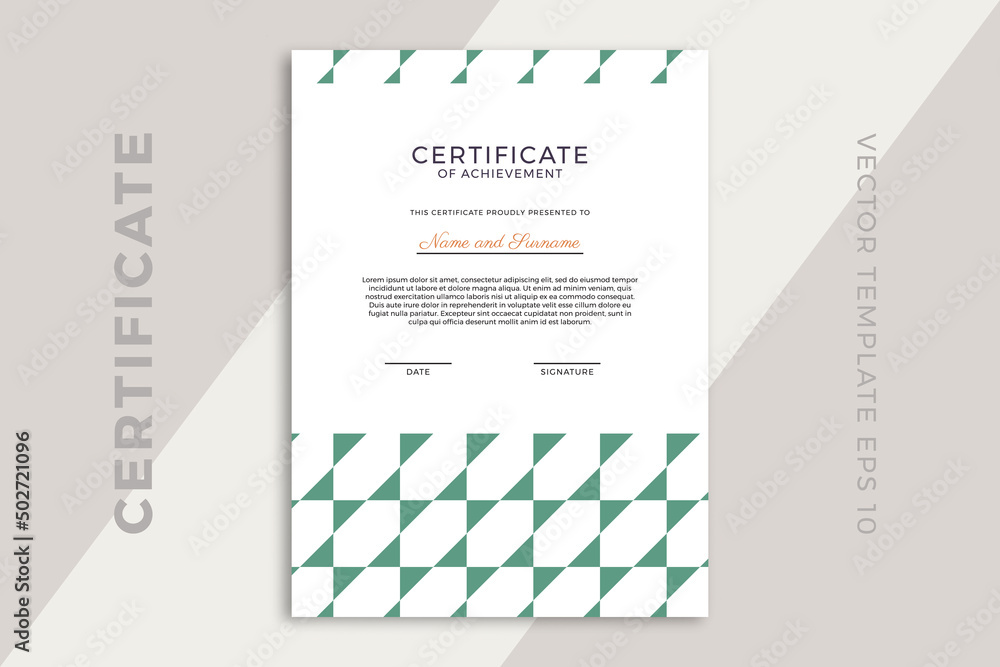 Aufkleber modern design of certificate of appreciation vertical template with artistic geometric pattern. eleg
