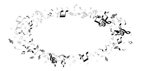 Music notes cartoon vector pattern. Melody