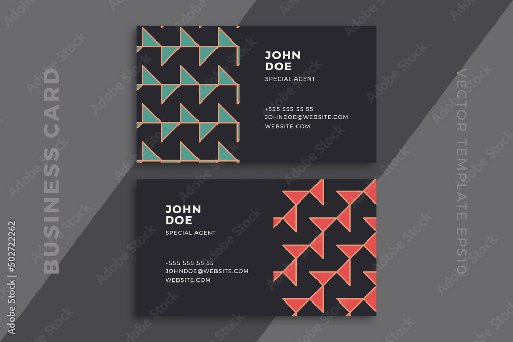 Aufkleber trendy corporate stationery mockup with artistic geometric pattern. elegant abstract business card d