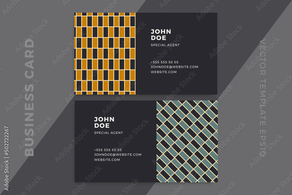Aufkleber modern corporate stationery mockup with artistic geometric pattern. elegant abstract business card d