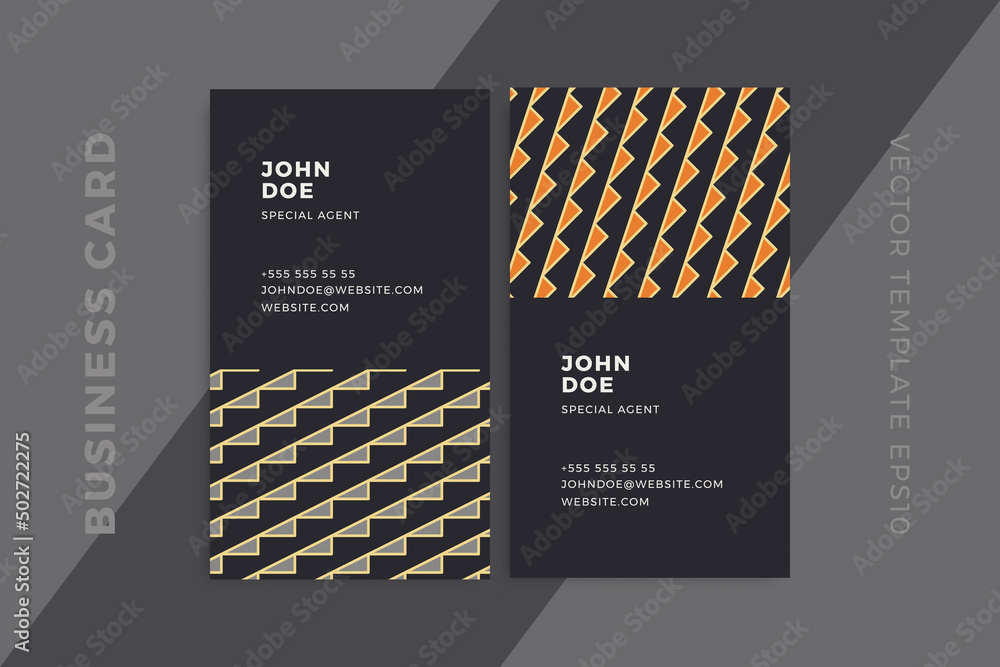 Aufkleber elegant abstract business card vertical dark templates. modern corporate stationery mockup with arti
