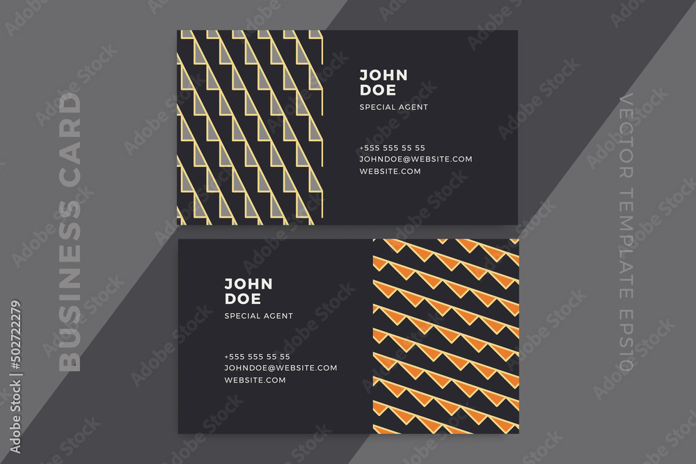 Aufkleber elegant abstract business card dark templates. modern corporate stationery mockup with artistic geom