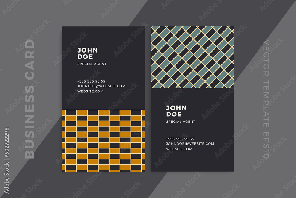 Aufkleber modern corporate stationery mockup with artistic geometric pattern. elegant abstract business card v