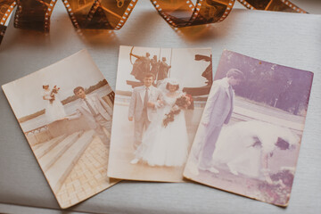 Atmosphere 90s aesthetic, old photo albums, fashion trend on a retro vibes.