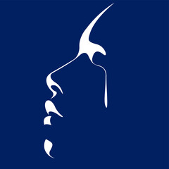 vector illustration of a female light and shadow face with tears flowing down her cheeks. victim of violence, domestic violence, abuse, harassment. stop violence against women. social poster, print.
