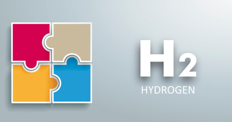 Rectangle Puzzle H2 Hydrogen