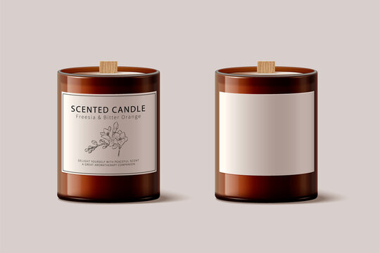 Scented candle glass mockup design