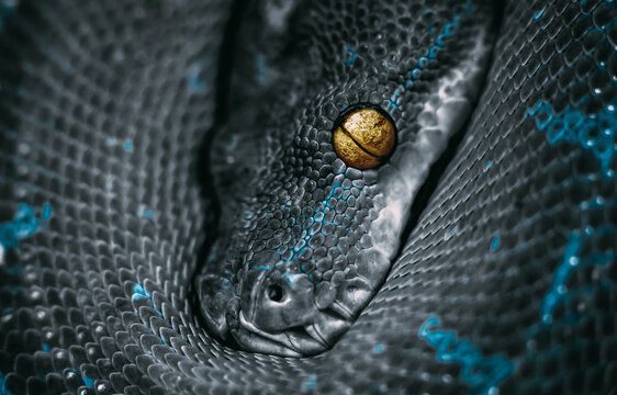 python art photo. Portrait of a python. Python head