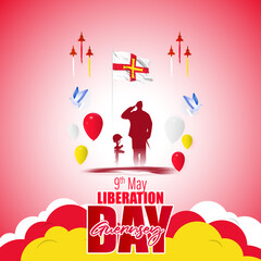 Vector illustration for Happy Liberation Day Guernsey