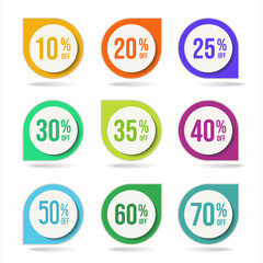 Collection of super sale colorful badge modern design  