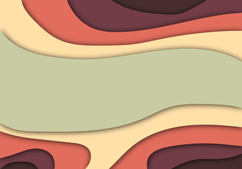 Stylish Modern 3D Paper Cut Art Template with Abstract Curve Shapes Background for Flyer, Banner, Presentation and Poster