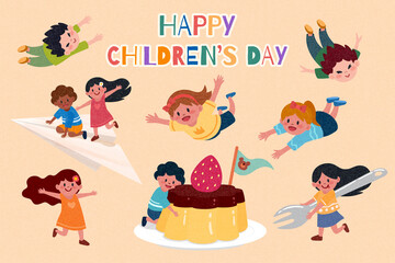 Obraz na płótnie Canvas Children's Day elements