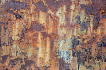 Old painted metal texture with traces of rust