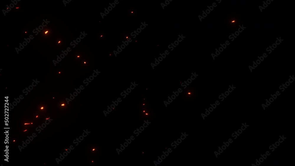 Poster abstract seamless loop fire ash sparks rising up can be used for overlay your project. 4k 3d chaotic