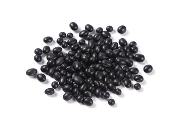 raw black soya bean isolated on white background.
