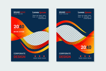 City background red creative business corporate book cover design template in a4 
