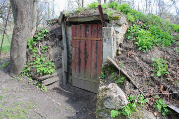 Entrance to the underground vault in the Ukrainian village	
