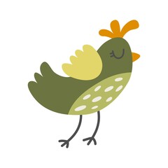 Cute vector bird illustration. Element for design.