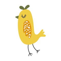 Cute vector bird illustration. Element for design.