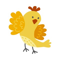 Cute vector bird illustration. Element for design.