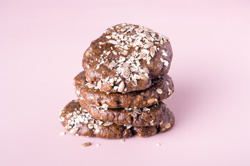 a stack of rye flour flatbreads on a beige background