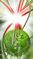 Stylized image of the globe,3d illustration