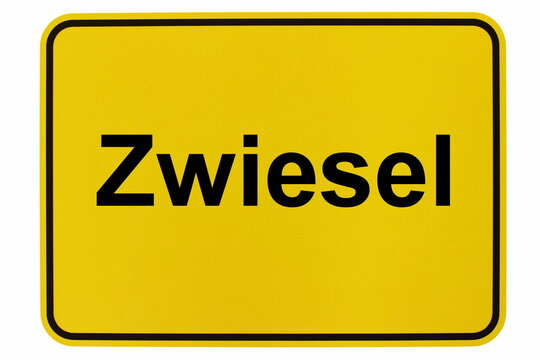 Illustration eines Ortsschildes der Stadt Zwiesel