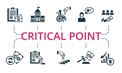 Critical Point set icon. Editable icons critical point theme such as unemployment, state, compensation and more.