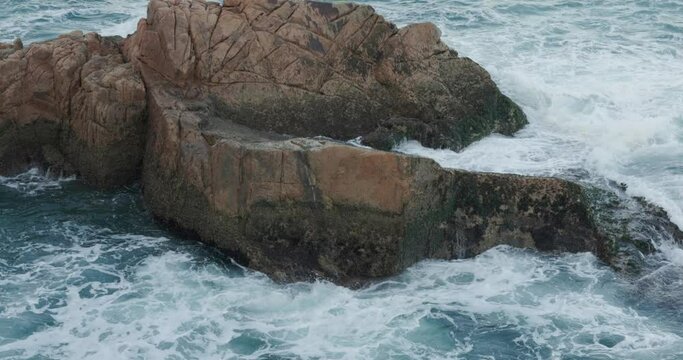 Sea wave crush the coast