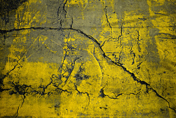 Texture peinture jaune sur goudron
