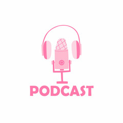 podcast splash screen design. vector illustration hand drawn illustration