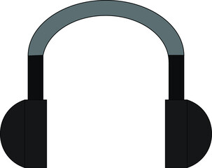 headphones black vector illustration. with white background