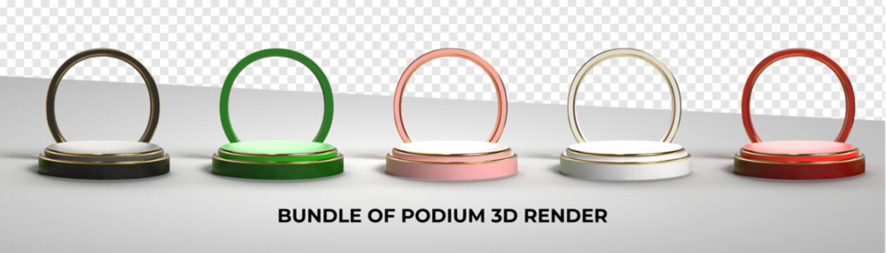 3D Render Bundle Of Podium Product Sale, Png, Transparent For Mockup Product