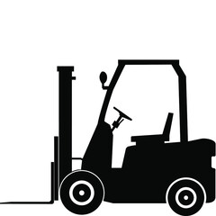 Forklift Icon On Transparent Background
