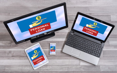 Personal loan concept on different devices