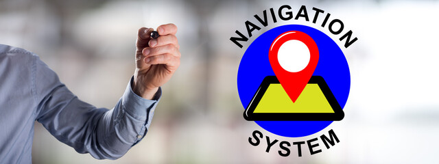 Navigation system concept drawn by a man