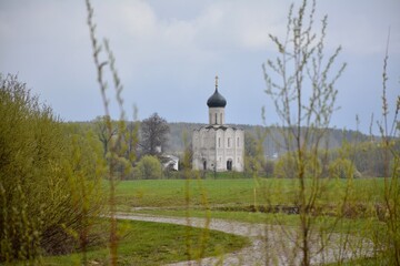 old church on the bank of the river