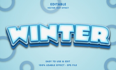 winter editable text effect with modern and simple style, usable for logo or campaign title