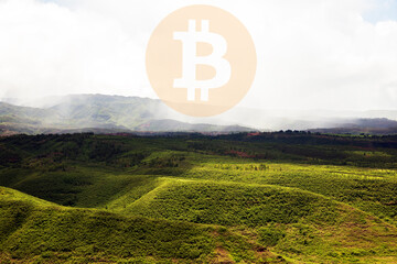 bitcoin sign in the field