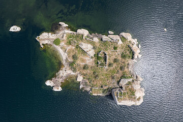 Fototapeta premium Lake Bafa is a lake and a nature reserve situated in southwestern. At the innermost north-east tip of the lake is the village of Kapikiri, as well as the ruins of Heraclea by Latmus.