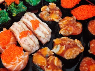 Sushi set included in Japanese restaurant.