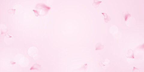 3D falling cherry petals background vector illustration design