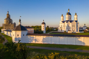 Fototapeta na wymiar Svensky Monastery on summer sunset. Suponevo, Bryansk Oblast, Russia.