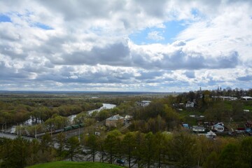 Obraz premium landscape with trees and clouds