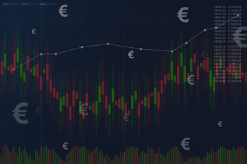 Ilustracion de negocios, bolsa, euros.